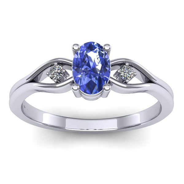 Inel logodna cu tanzanit oval