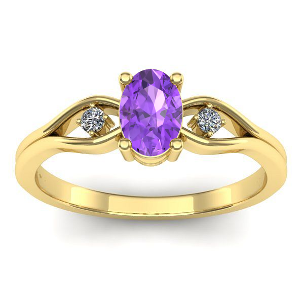 Inel logodna cu ametist oval