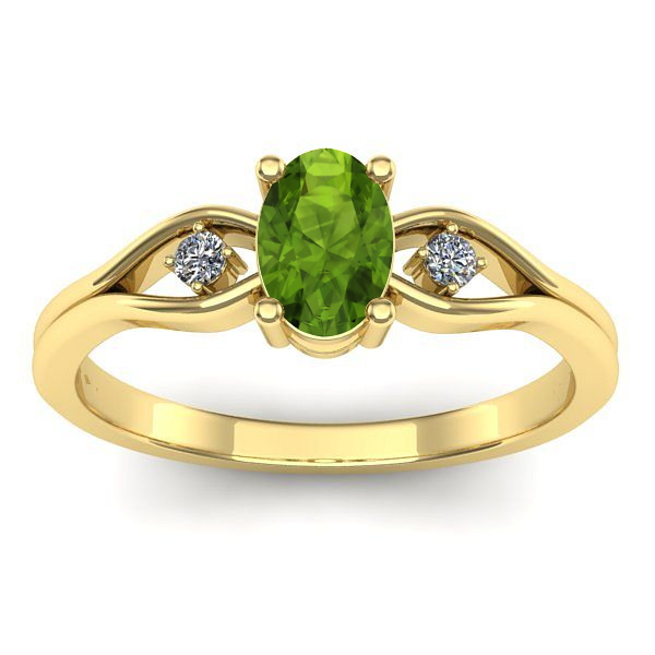 Inel logodna cu peridot oval
