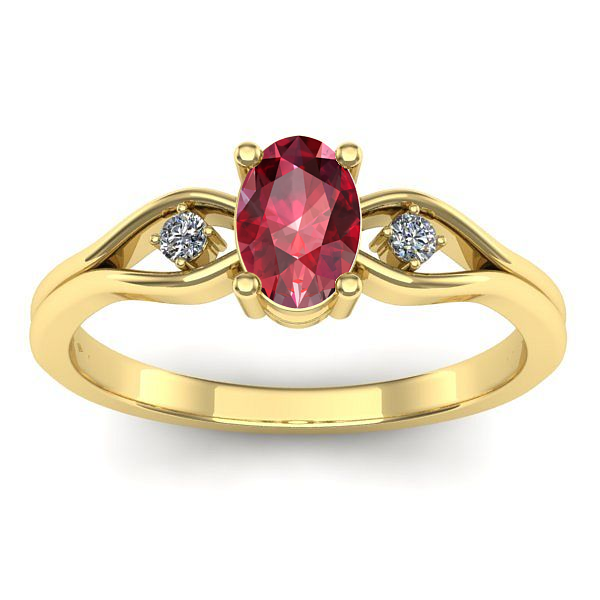 Inel logodna cu rubin oval