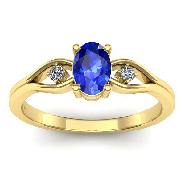 Inel logodna cu safir oval