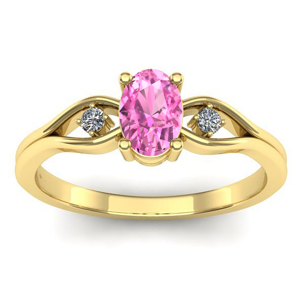 Inel logodna cu safir roz oval