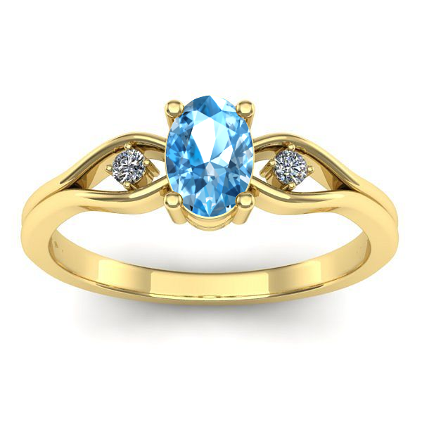 Inel cu topaz blue oval