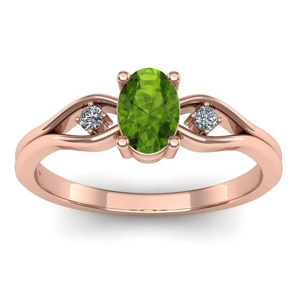 Inel logodna cu peridot oval