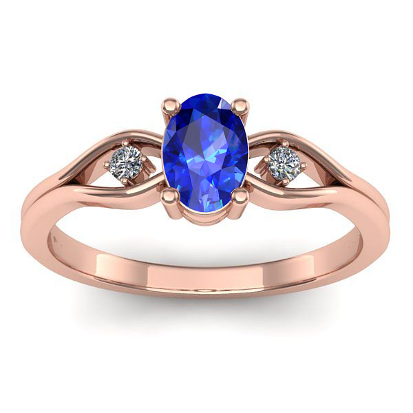 Inel logodna cu safir oval