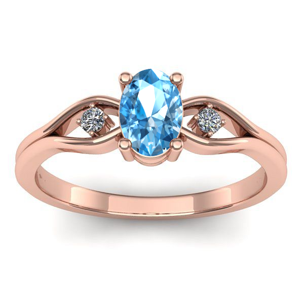 Inel logodna cu topaz blue oval