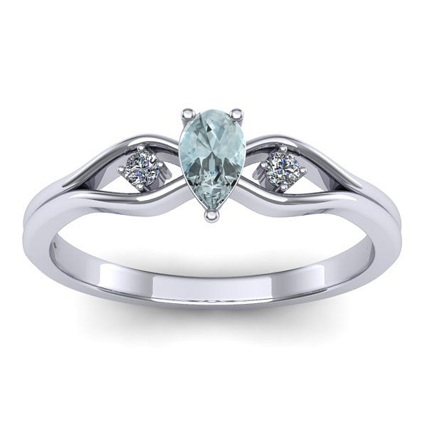 Inel cu aquamarin lacrima