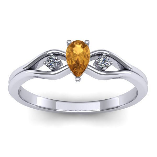 Inel logodna cu citrin lacrima