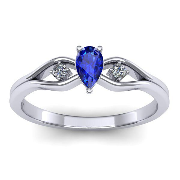 Inel logodna cu safir lacrima
