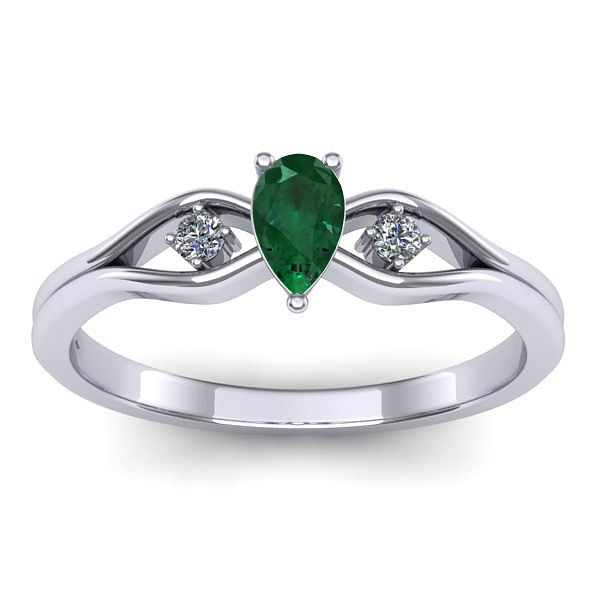 Inel de logodna cu smarald lacrima