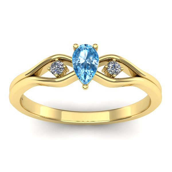 Inel de logodna cu topaz blue lacrima