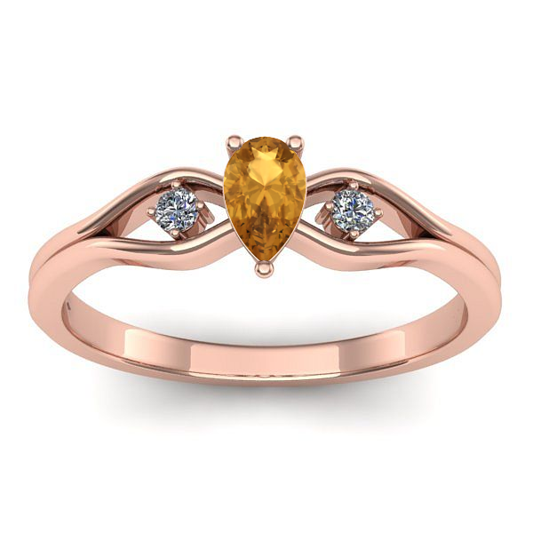 Inel de logodna cu citrin lacrima