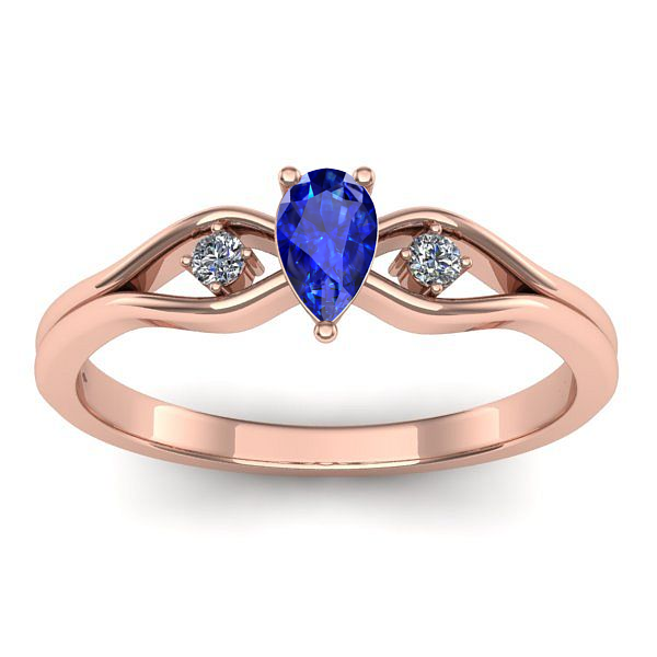 Inel logodna cu safir lacrima