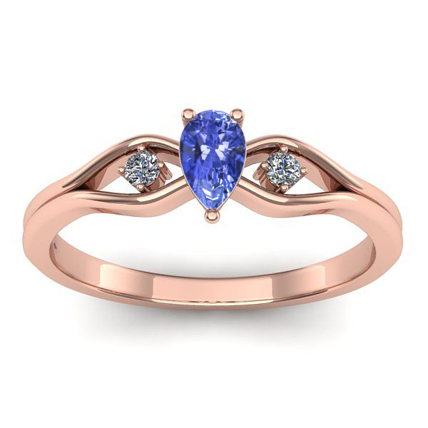 Inel cu tanzanit lacrima