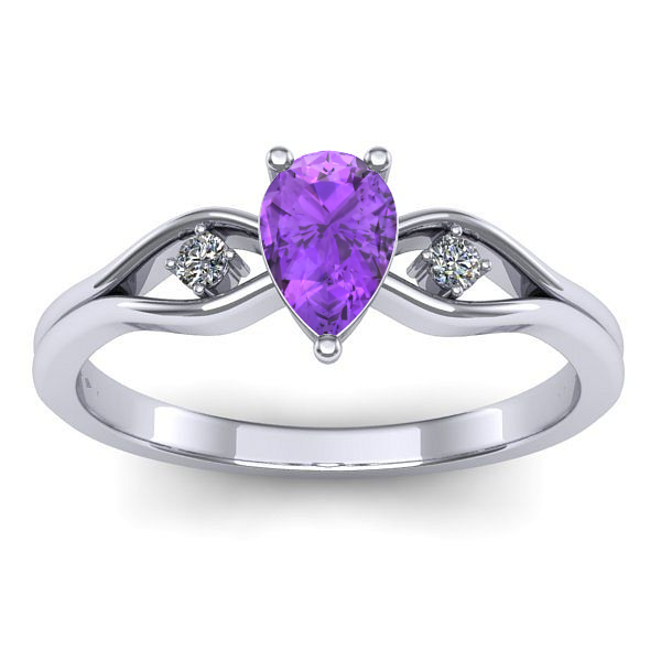 Inel de logodna cu ametist lacrima