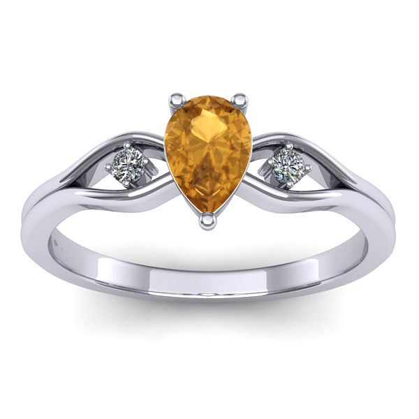 Inel logodna cu citrin lacrima
