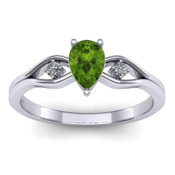Inel logodna cu peridot lacrima