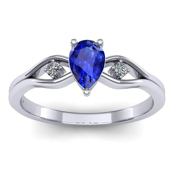 Inel logodna cu safir lacrima
