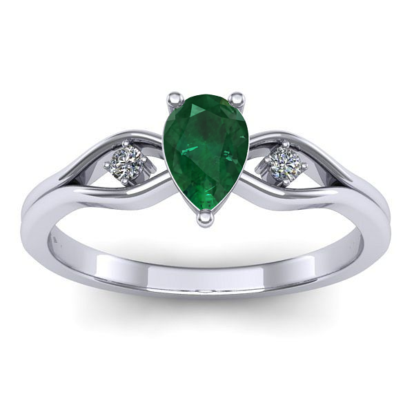 Inel de logodna cu smarald lacrima