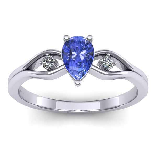 Inel logodna cu tanzanit lacrima