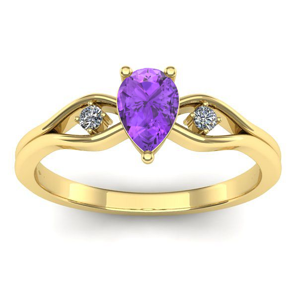 Inel cu ametist lacrima