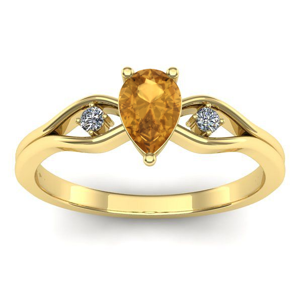 Inel de logodna cu citrin lacrima