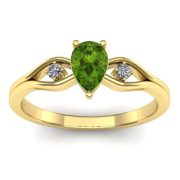 Inel logodna cu peridot lacrima