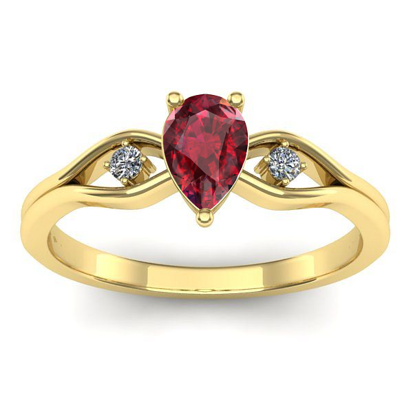 Inel de logodna cu rubin lacrima