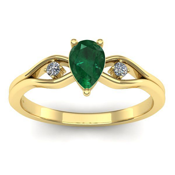 Inel cu smarald lacrima