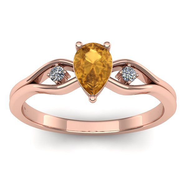 Inel de logodna cu citrin lacrima