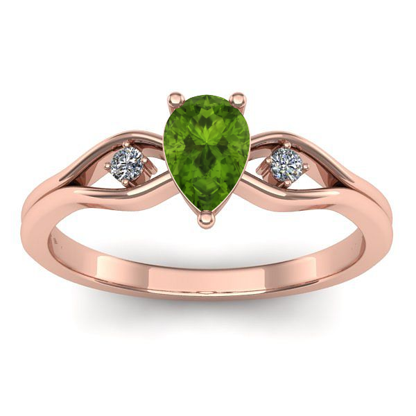 Inel cu peridot lacrima