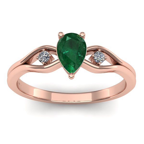 Inel cu smarald lacrima