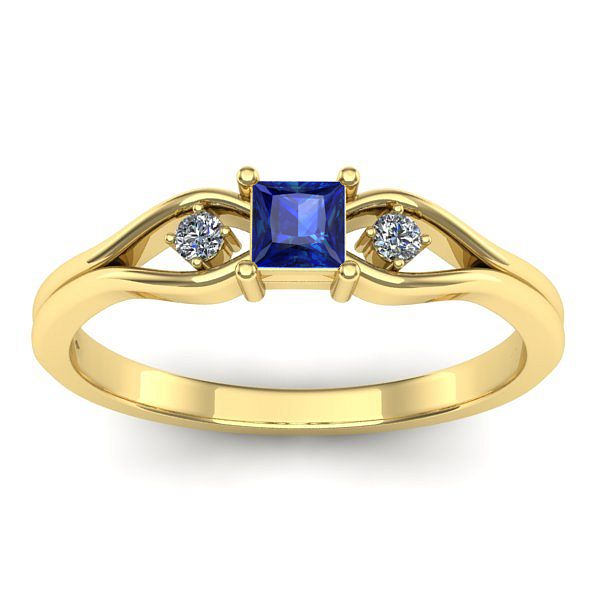 Inel de logodna cu safir patrat