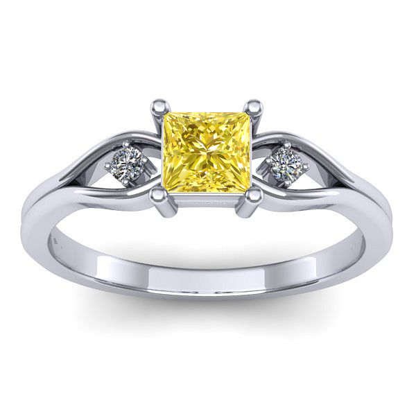 Inel cu safir galben patrat