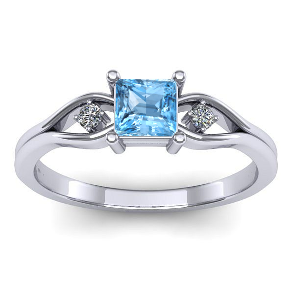 Inel cu topaz blue patrat