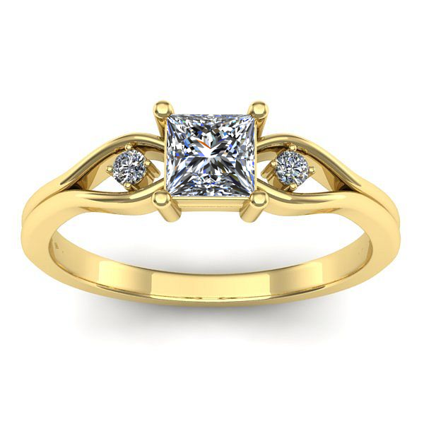 Inel cu diamant patrat