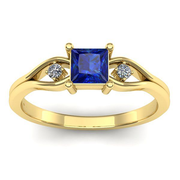 Inel de logodna cu safir patrat