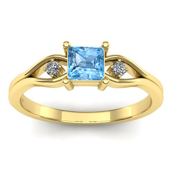 Inel cu topaz blue patrat