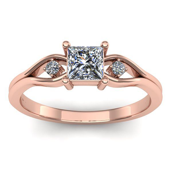 Inel de logodna cu safir alb patrat