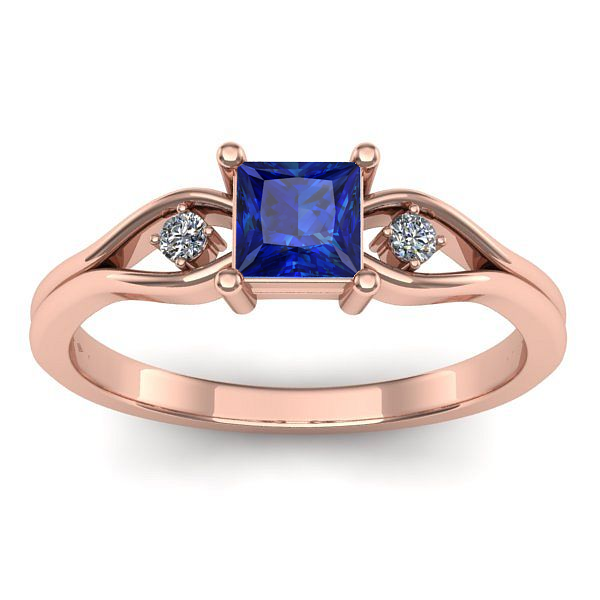 Inel de logodna cu safir patrat