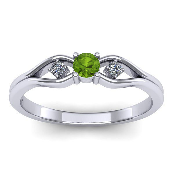 Inel logodna cu peridot rotund