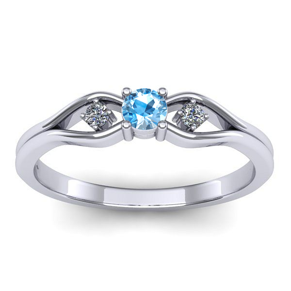 Inel de logodna cu topaz blue rotund