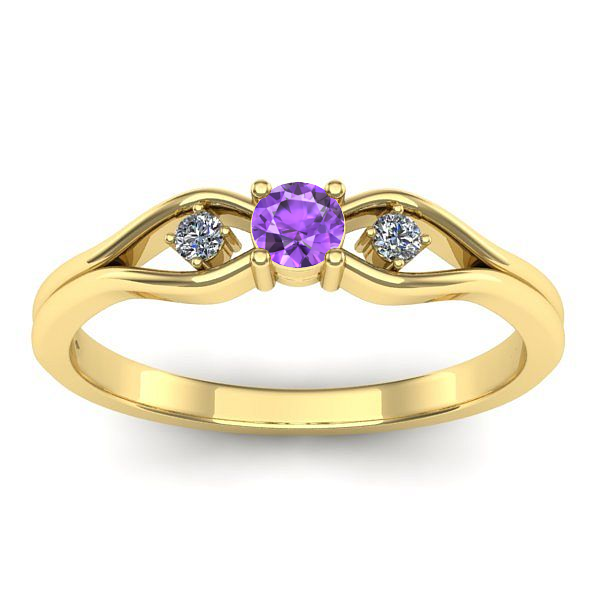 Inel logodna cu ametist rotund