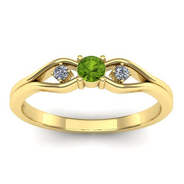 Inel de logodna cu peridot rotund