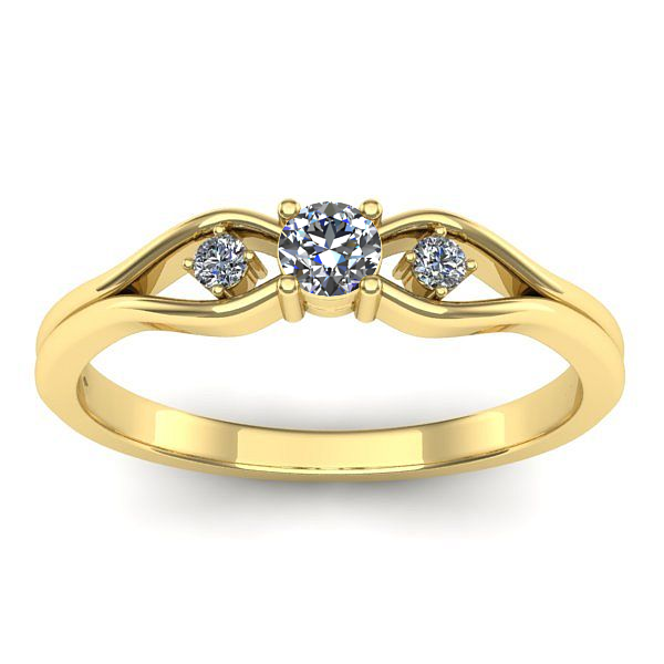 Inel cu safir alb rotund