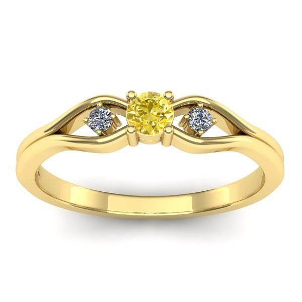 Inel cu safir galben rotund