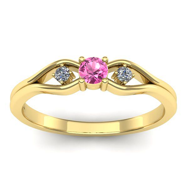 Inel de logodna cu safir roz rotund