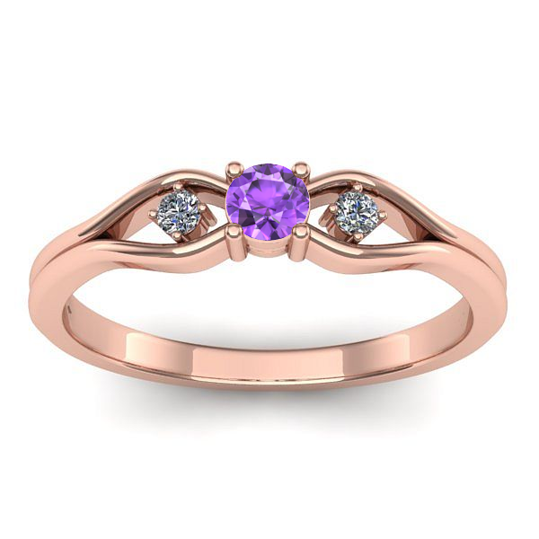 Inel cu ametist rotund