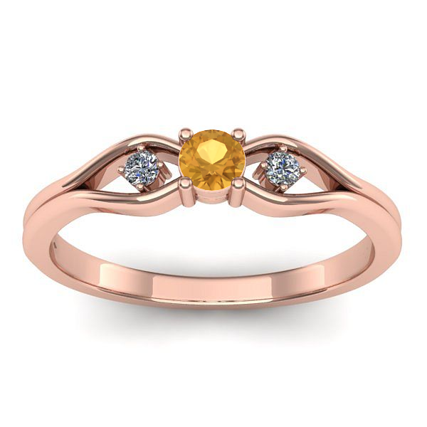 Inel de logodna cu citrin rotund