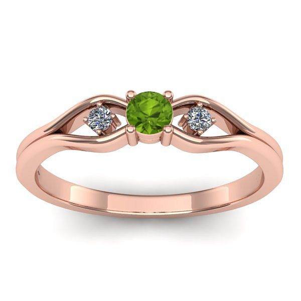 Inel de logodna cu peridot rotund